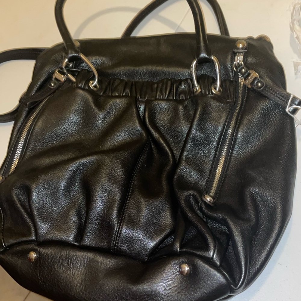 Black leather purse